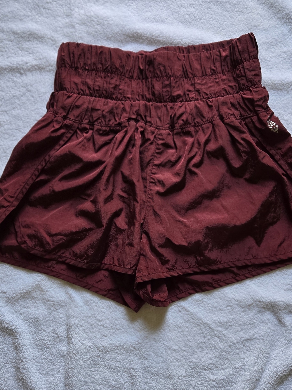 Free People Movement Burgundy Run Shorts, Size Small - Picture 2 of 8